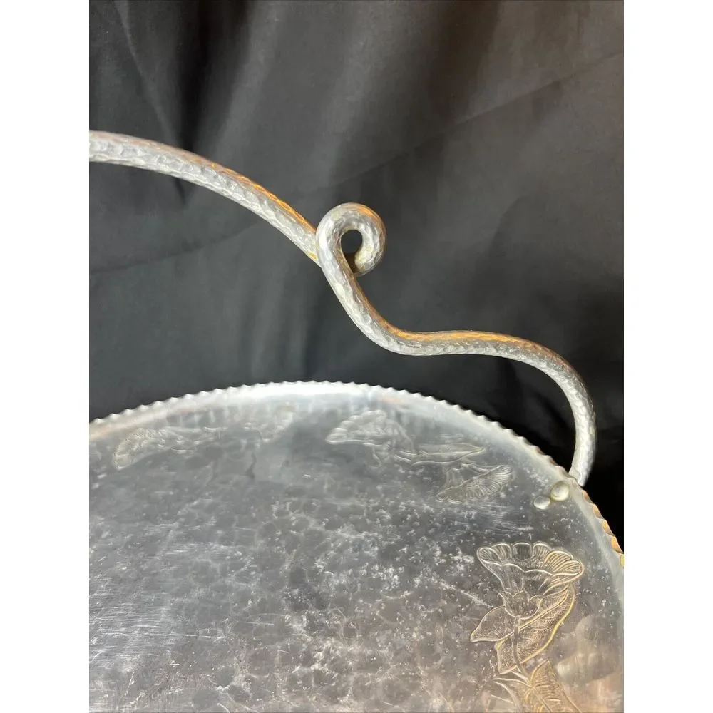 Wrought Farberware Brooklyn NY Aluminum Tray with Hammered Handle‎
